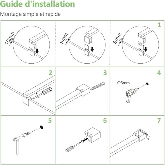 BRAS de Fixation pour Latéral Paroi de Douche Fixe Extensible 120cm Noir