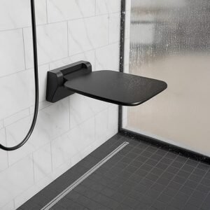 Siège Mural Abattable de Douche Noir 4021