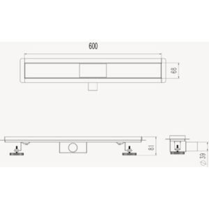 Caniveau de Douche FLOW SQUARE 600x60mm Chrome BK4024631