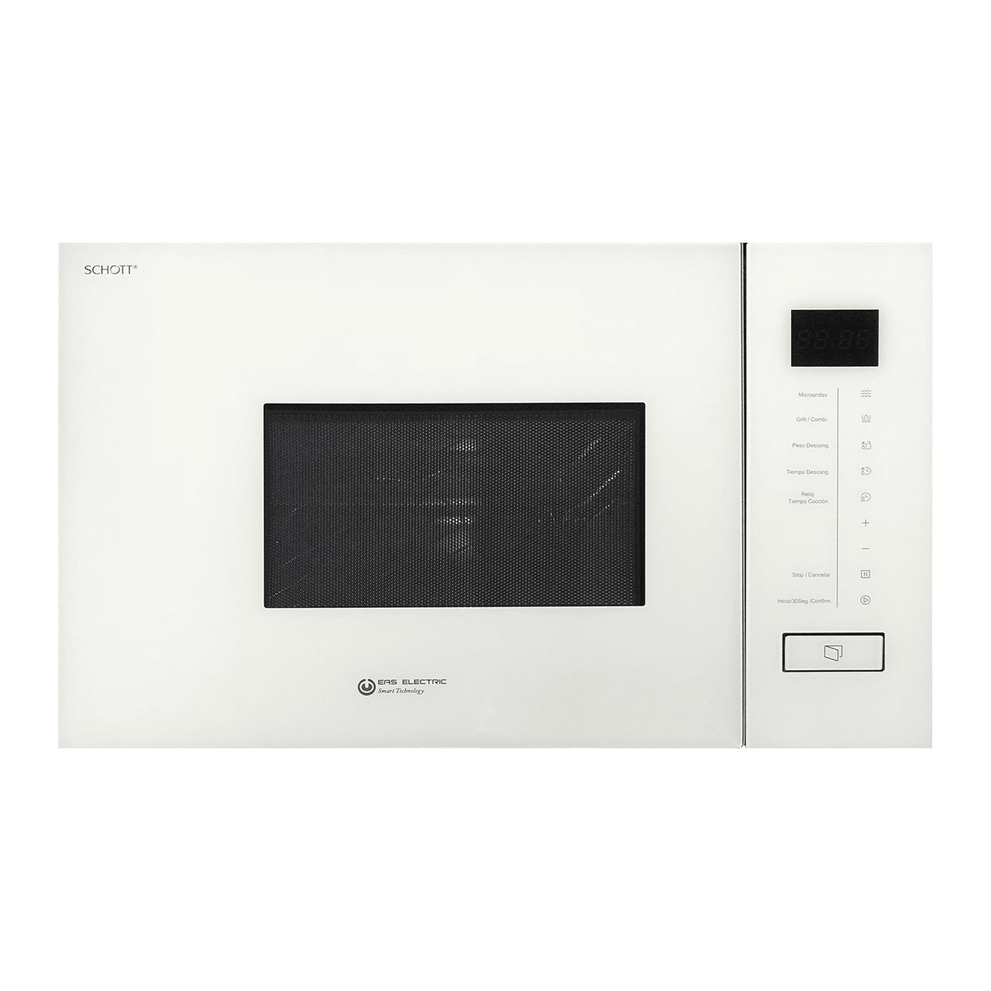 Micro-Ondes EAS ÉLECTRIC Verre Blanc 20L 800W Grill 1000W Écran Tactile Encastrable EMEGW20L