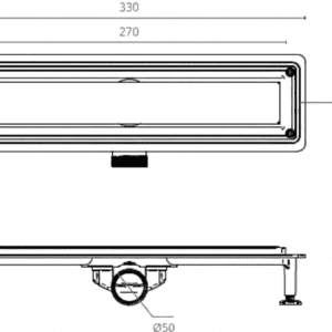 Caniveau de Douche FLOW LINE 330 x 60mm Noir BK4024502