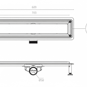 Caniveau de Douche WAY SQUARE 600x60mm Or BK4024134