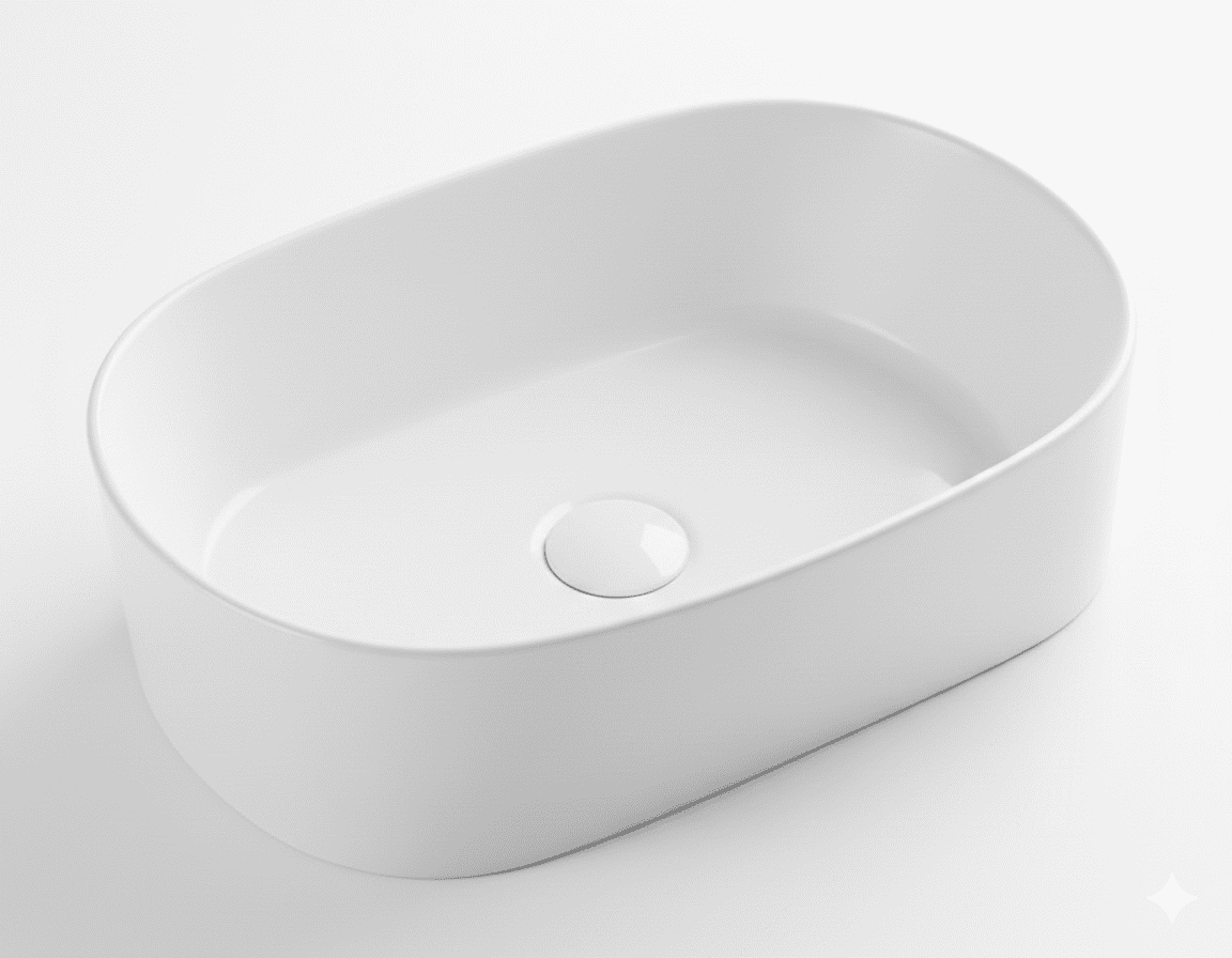 Vasque à Poser 3002GW 57,5x33x16cm Blanc Brillant