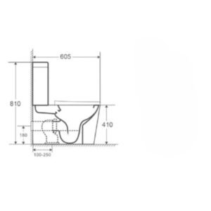 WC sur Pied Compact Complet PISA Noir Mat