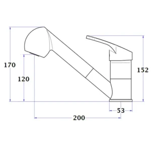 Mitigeur Évier TARGET avec Douchette Réglable Chrome CT2007342