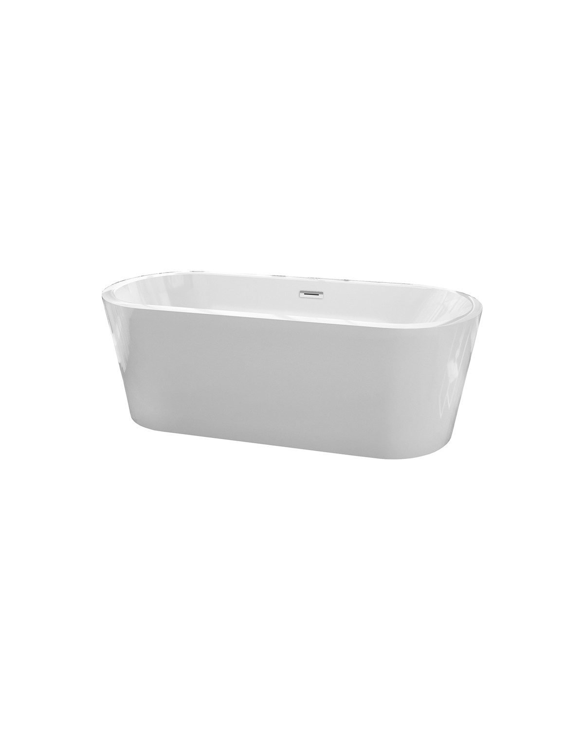 Baignoire Ilot en Acrylique DANUBIO Blanc Mat avec Vidage Automatique 170x80x60cm