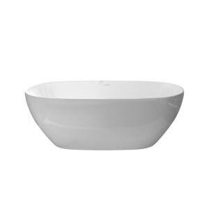 Baignoire en Acrylique LOIRA Blanc Mat avec Vidage Automatique 170x75x59cm