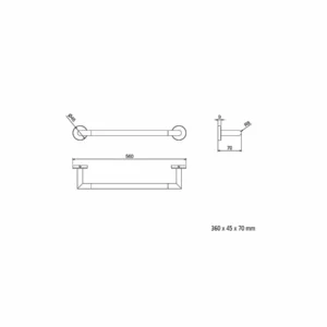 Porte Serviette 55cm ECO Chrome 06501053