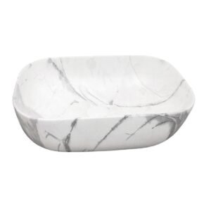 Vasque à Poser ORTA 45,5x24x13,5cm Calacata Blanc Mat