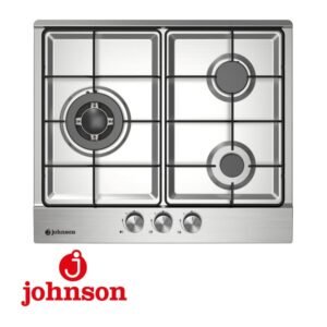 Plaque à Gaz JOHNSON Inox 3 Foyers 60cm Triple Anneau JAMA3BX1