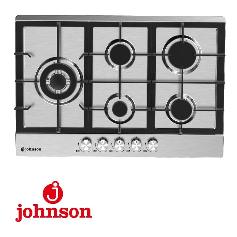 Plaque à gaz JOHNSON Top Inox 5 Foyers 75cm JAMA575BX