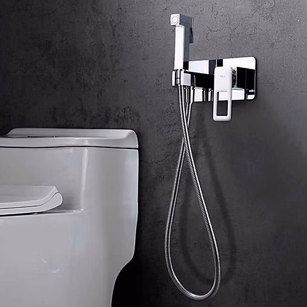 Douchette Hygienique Eau Chaude/Froide Encastrable SUECIA Chrome BDC032-5