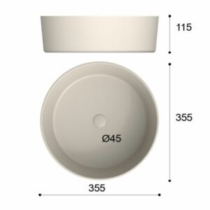 Vasque à Poser OSIRIS 35,5×11,5cm Blanc Brillant