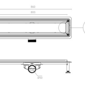 Caniveau de Douche à Carreler WAY LINE 800 x 60mm BK4024050