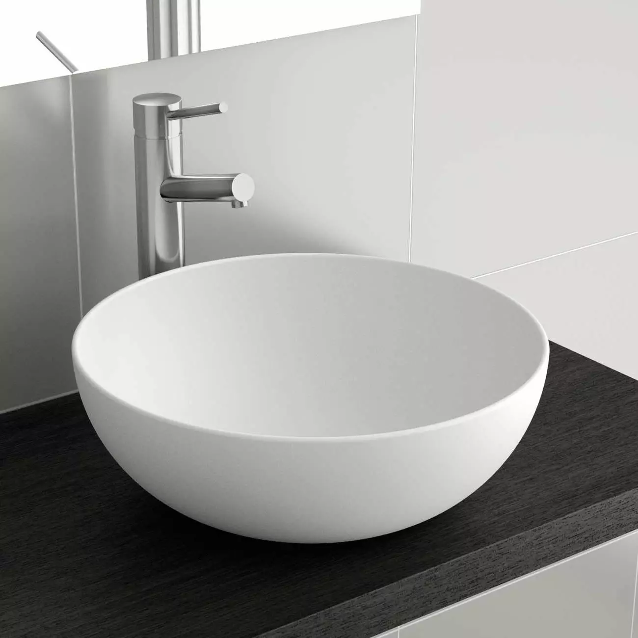 Vasque à Poser BOL Extra Fin 40×15,5cm Blanc Mat