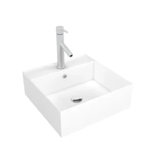 Vasque à Fixer LIBRA 41x41x15cm Blanc Brillant