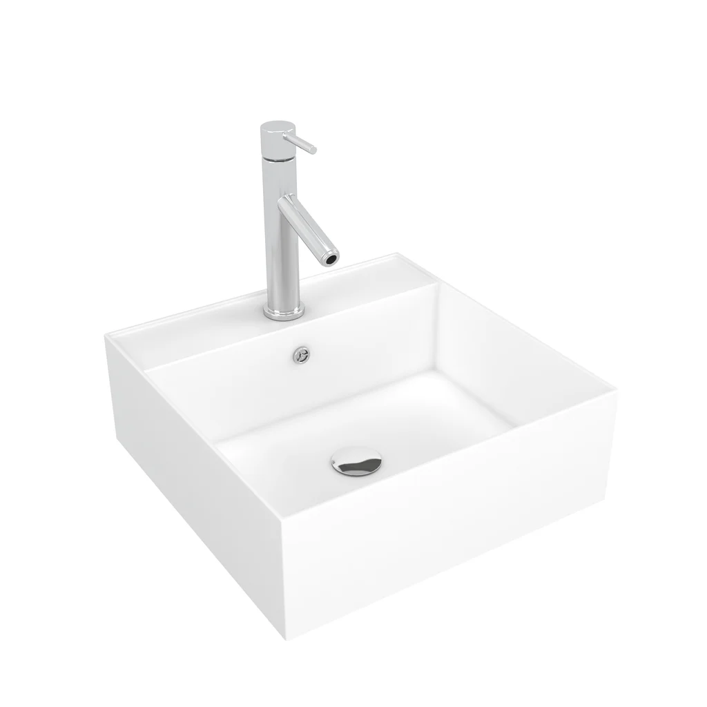 Vasque à Fixer LIBRA 41x41x15cm Blanc Brillant