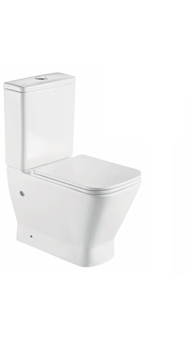 WC sur Pied Compact Complet RHODAS Blanc Brillant
