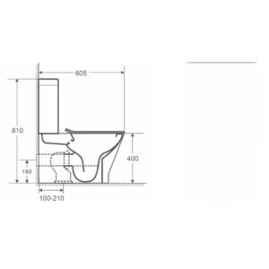 WC sur Pied Compact Complet RHODAS Blanc Brillant