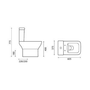 WC sur Pied Compact Complet ULTRA Blanc Brillant