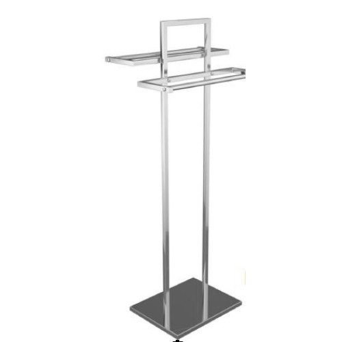 Porte Serviette Double sur Pied SALGAR Chrome 12891