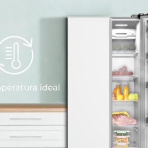 Frigo Américain EAS ELECTRIC A+/F 181×83,3x63cm 254+173Litres Blanc EMSS188W