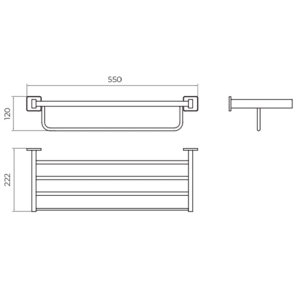Porte Serviettes Étagère 5 barres TECHNIC Chrome CAT002-05