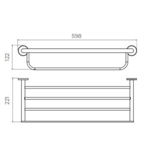 Porte Serviettes Etagère 5 Barres PRACTIC Chrome CAP003-05