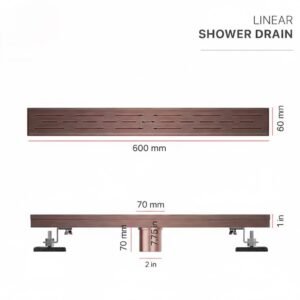 Caniveau de Douche WAY SQUARE 600x60mm Bronze BK4024135
