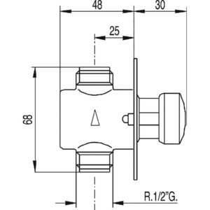 Robinet Temporisé Urinoir 1/2″ Alimentation Arrière Laiton Chrome GENEBRE 1161 04 20