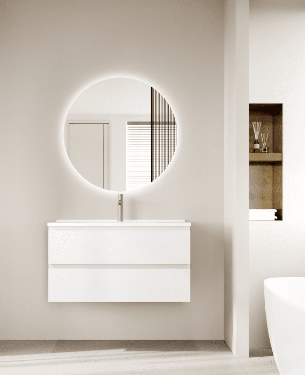 Meuble Susp 2T NICE 80x45x57cm Blanc Mat NBS80
