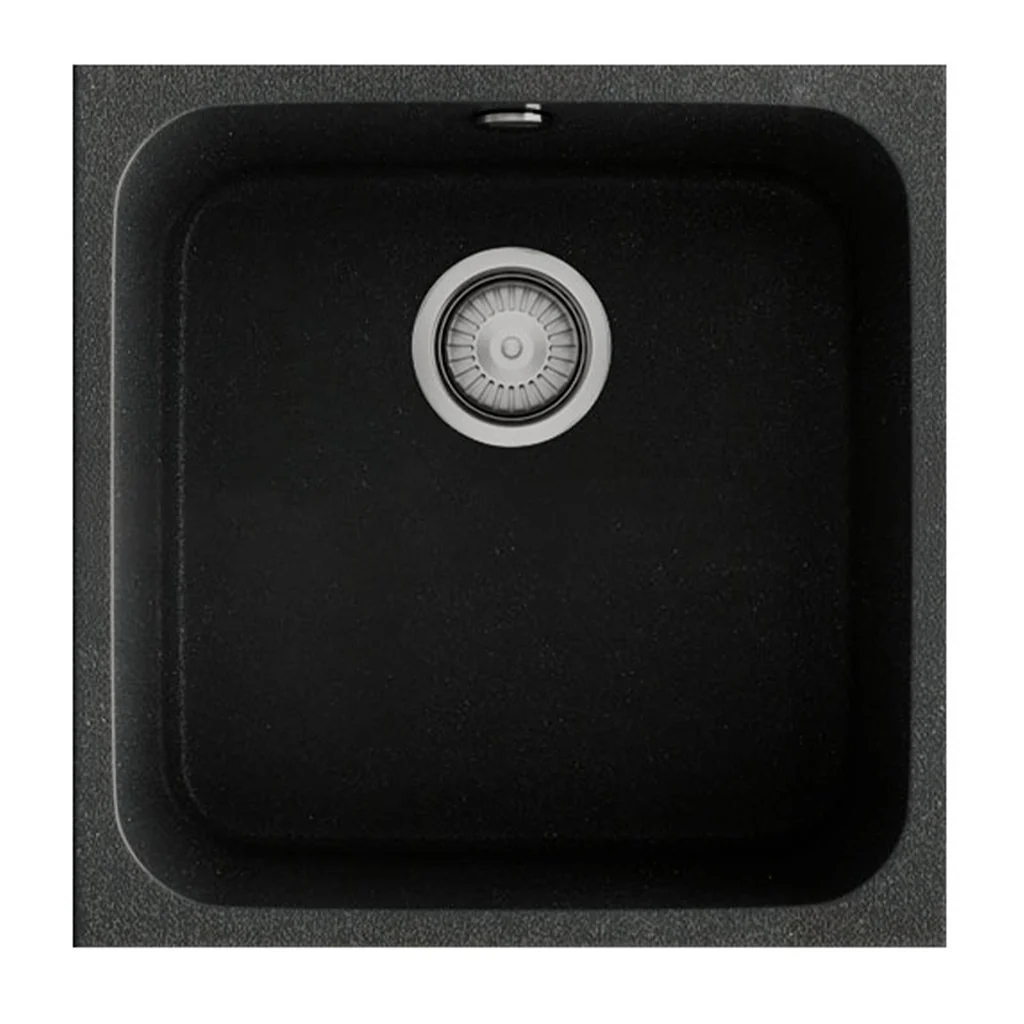 GANDIA 50 Évier en Résine 1 Bac 54×44,5x20cm Noir Mat NL194C