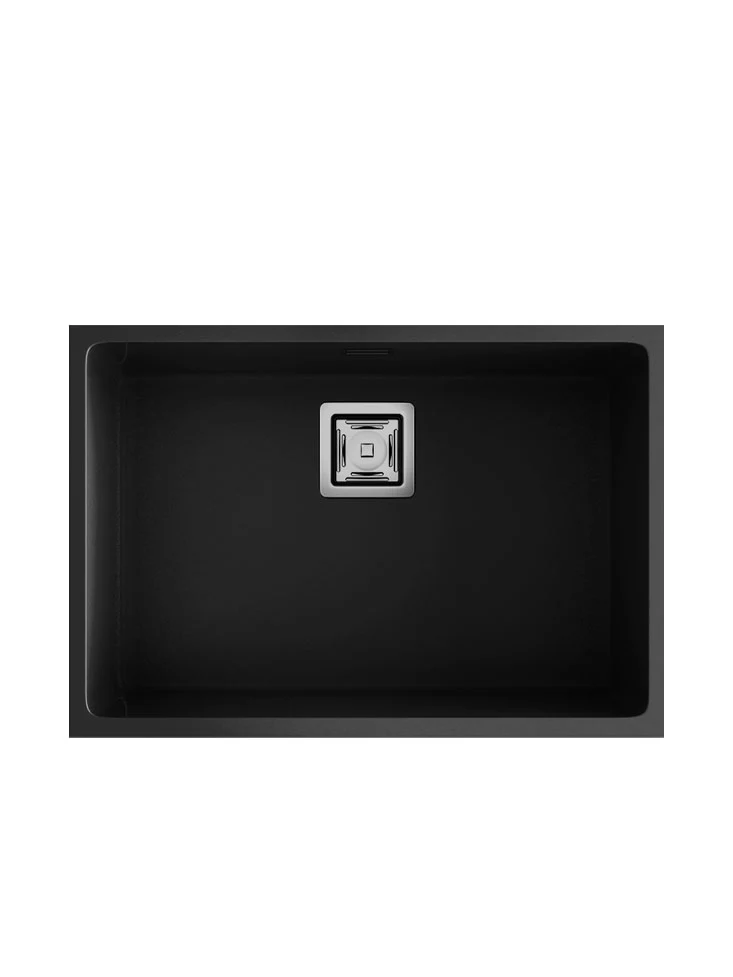 ZIE 60 Évier en Résine 1 Bac 65x45x20cm Noir Mat NL182C