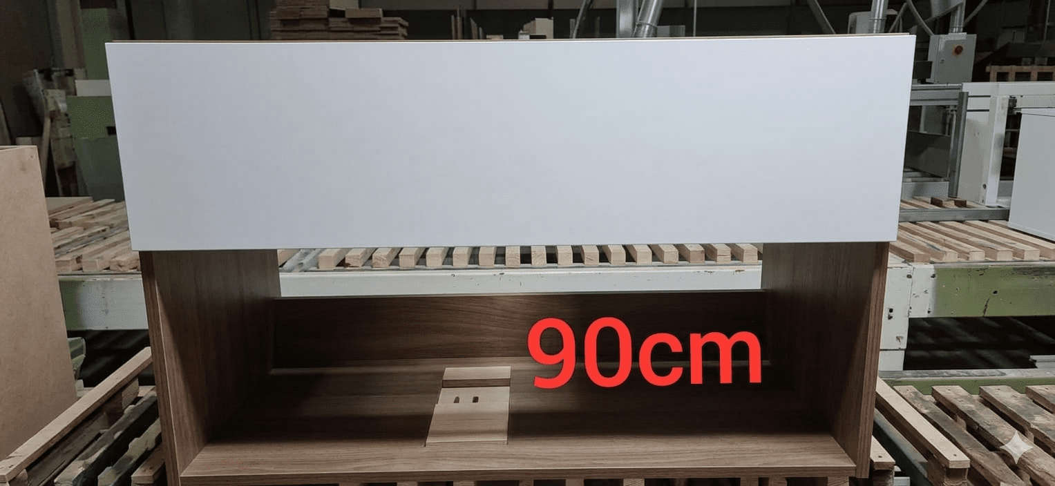 Meuble Susp 1T + 1RGMT Ouvert LINK 90x45x57cm Blanc/Noix LNMSBC90