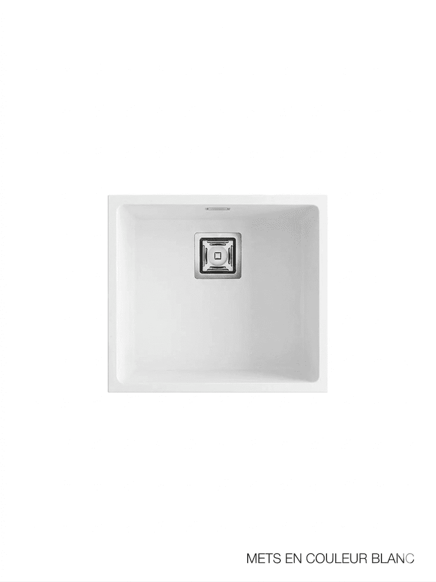 ZIE 45 Évier en Résine 1 Bac 50x45x20cm Blanc Mat BL181LMC