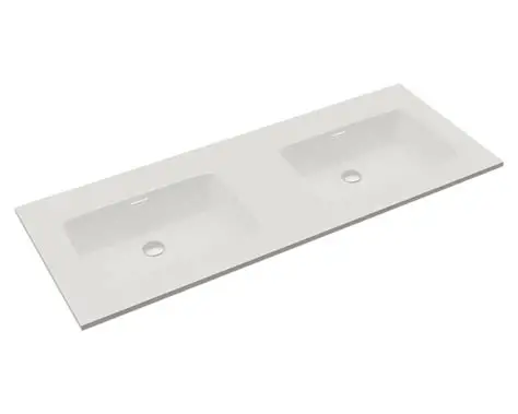 Lavabo à Encastrer Double 121x46x16,5cm ETNA Blanc Mat