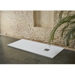 Receveur de Douche en Résine 150x80cm Blanc + Bonde + Grille
