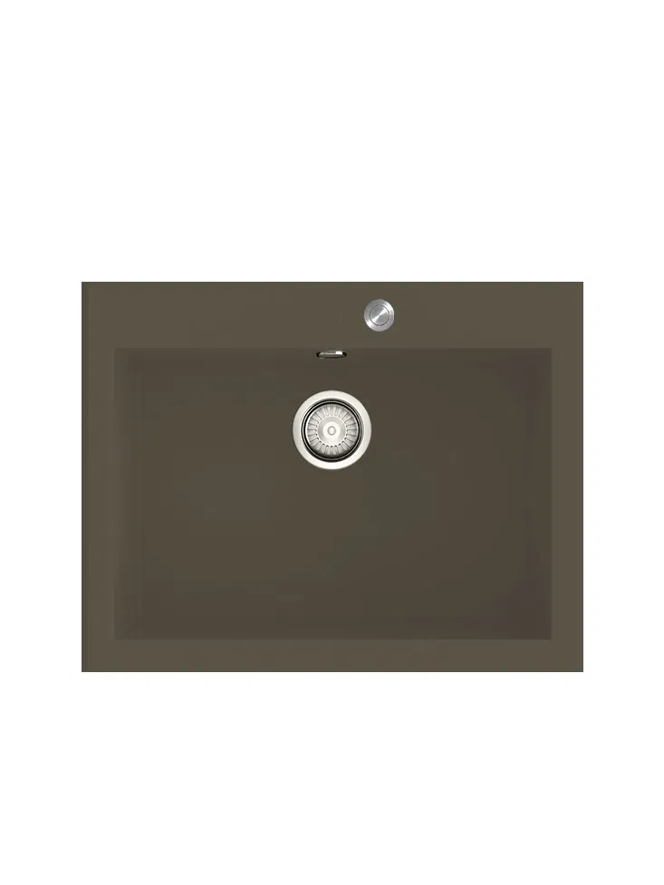 SHIRA 66 Évier en Resine1 Bac 66,5×51,5x22cm Gris SS502C