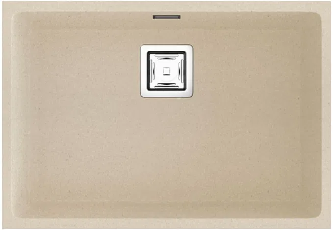 GANDIA 50 Évier en Résine 1 Bac 54×44,5x20cm Beige Mat PU194C
