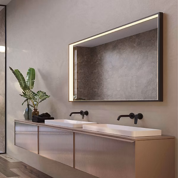 Miroir Led ABILITY 120x80cm One Touch Antibué Contour Noir ABIL033/120NG
