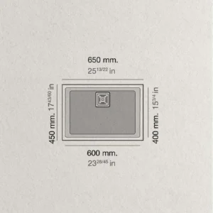 ZIE 60 Évier en Résine 1 Bac 65x45x20cm Blanc BL182LMC