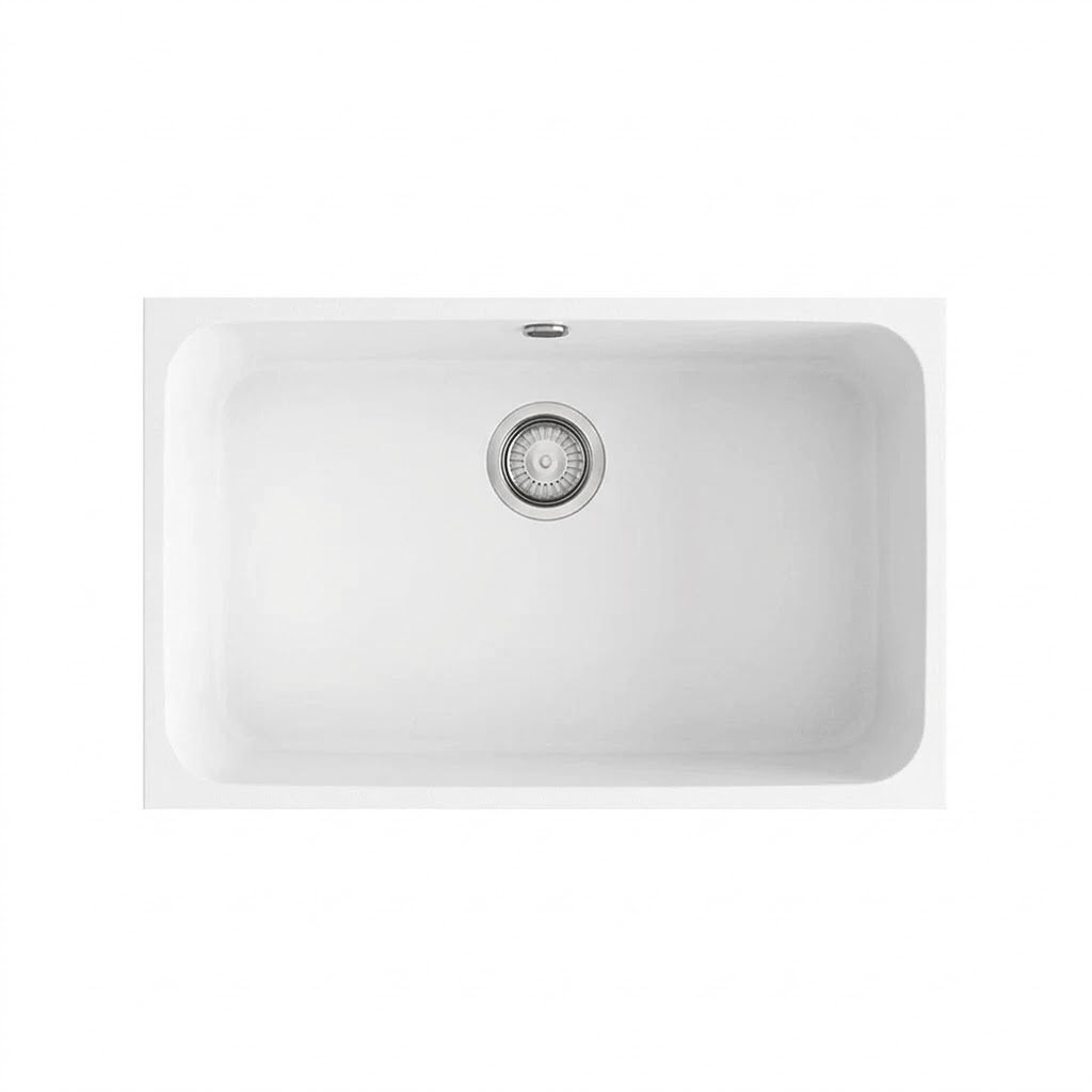 GANDIA 70 Évier en Résine 1 Bac 74×44,5x20cm Blanc BL165C