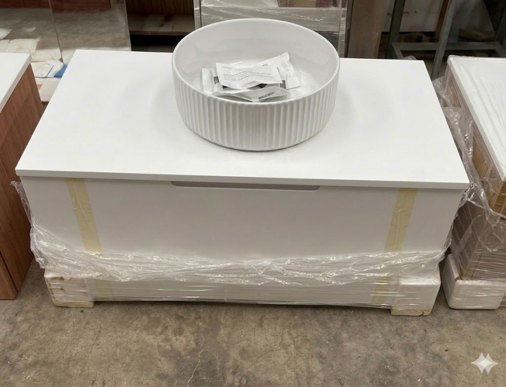 Meuble Susp 1 Coffre 100x45cm Blanc Brillant