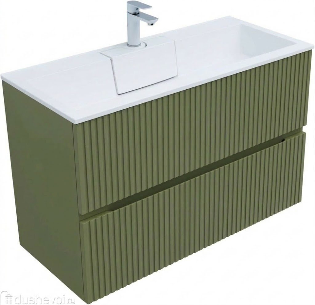 Meuble Susp 2T THAMES 90x45x57cm Vert Olive TMSVM90